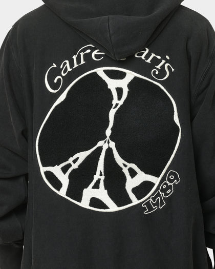Carre Peace Button Up Hoodie Washed Black