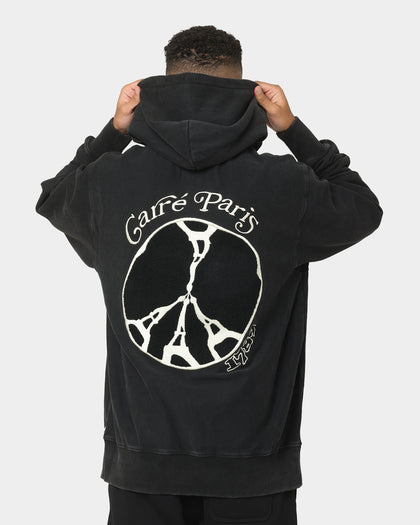 Carre Peace Button Up Hoodie Washed Black