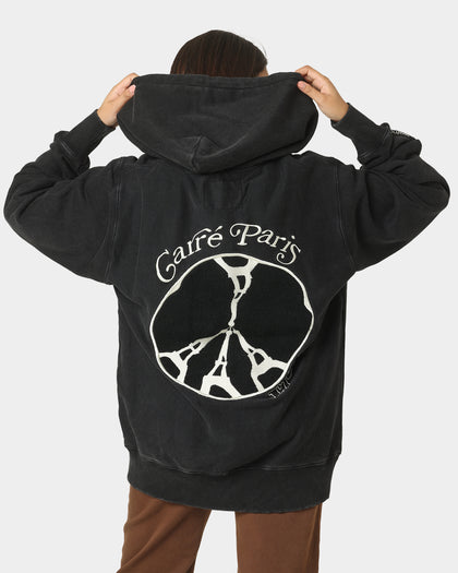 Carre Peace Button Up Hoodie Washed Black