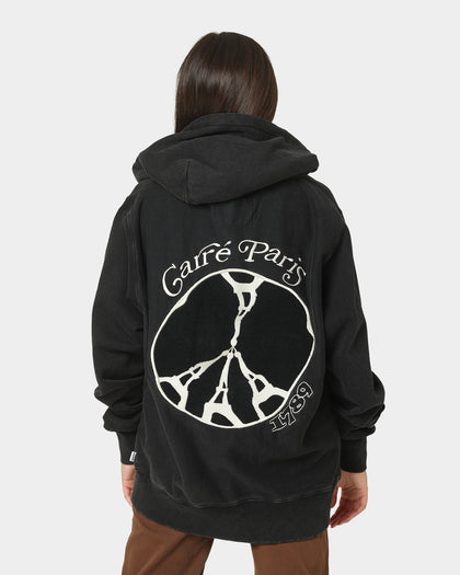 Carre Peace Button Up Hoodie Washed Black
