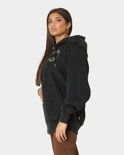 Carre Peace Button Up Hoodie Washed Black