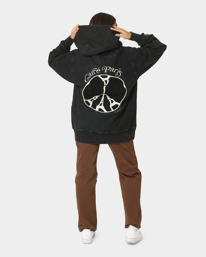 Carre Peace Button Up Hoodie Washed Black