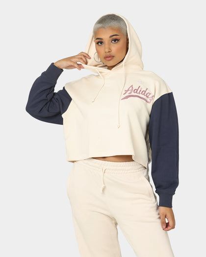 Adidas Women's Modern B-Ball Hoodie Wonder White/Shadow Navy