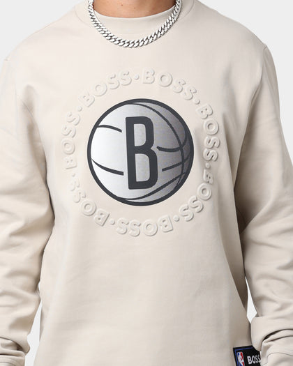 Hugo Boss Hugo Boss X NBA Basic Brooklyn Nets Crewneck Sweatshirt Light Beige