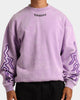 Loiter Born Of Pain Crewneck Purple Tie Dye
