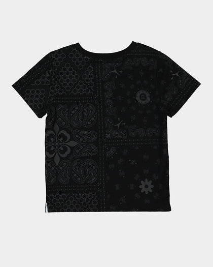 Lil Homme Kids' Bandana Ultra Short Sleeve Set Black/Charcoal
