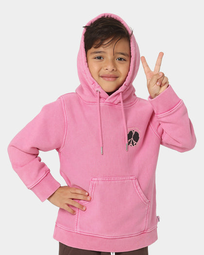 Lil Homme Kids' Peace Classic Hoodie Washed Pink
