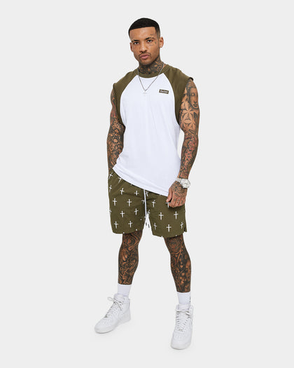 Saint Morta Numeraire Raglan Muscle T-Shirt Army Green