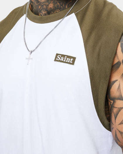 Saint Morta Numeraire Raglan Muscle T-Shirt Army Green