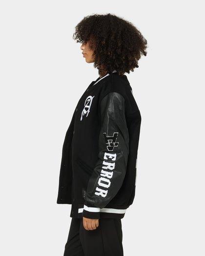 The Anti Order Dead Pixel Leather Varsity Jacket Black/White