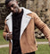 Saint Morta Imperial Sherpa Biker Jacket Tan/Cream