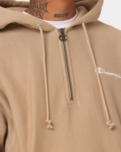 Champion Reverse Weave Quarter Zip Hoodie Country Walnut