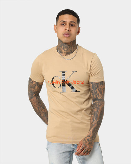 Calvin Klein Monogram Short Sleeve T-Shirt Tawny Sand/Black