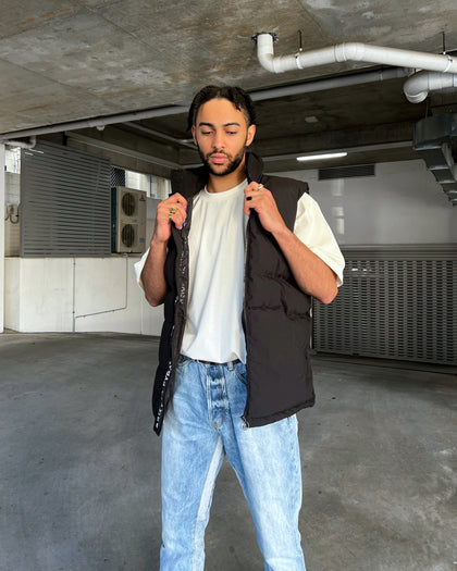 PYRA Sleeveless Puffa Vest Black