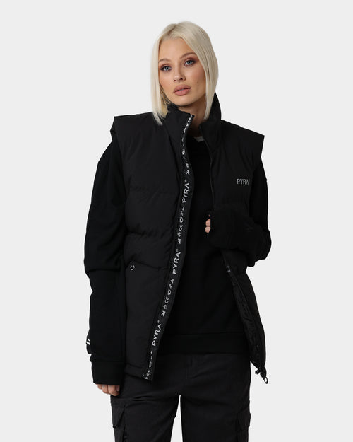 PYRA Sleeveless Puffa Vest Black