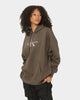 Calvin Klein Women's Mid Scale Monogram Hoodie Black/Olive