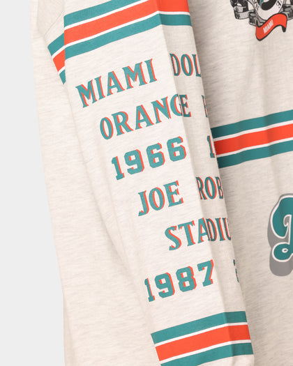 Mitchell & Ness Miami Dolphins 17-0 Long Sleeve T-Shirt White Marle