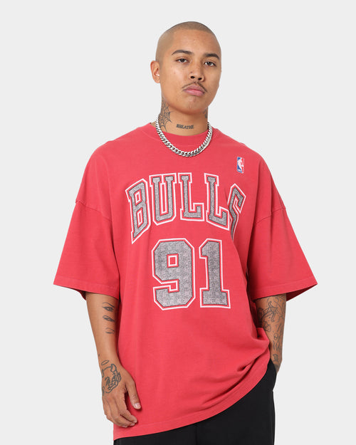 Mitchell & Ness Chicago Bulls Dennis Rodman Oversized T-Shirt Faded Red