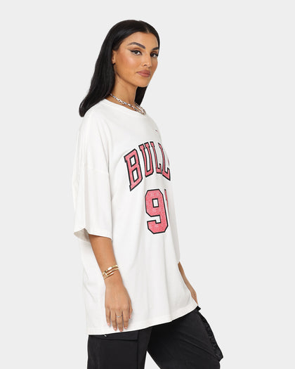 Mitchell & Ness Chicago Bulls Dennis Rodman #91 N & N Oversized T-Shirt Vintage White