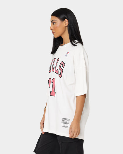 Mitchell & Ness Chicago Bulls Dennis Rodman #91 N & N Oversized T-Shirt Vintage White