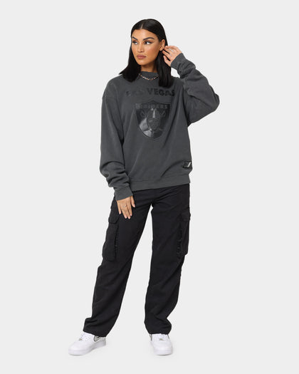 Majestic Athletic Las Vegas Raiders Tonals Logo Stack Crewneck Gunmetal