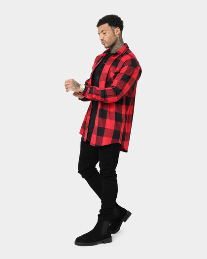 Saint Morta Checks Flannel Shirt Black/Red