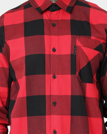 Saint Morta Checks Flannel Shirt Black/Red