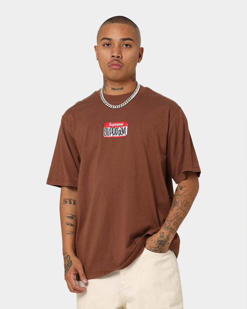 Supreme Gonz Name Tag Short Sleeve T-Shirt Brown