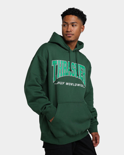 HUF X Thrasher Bayview Pullover Hoodie Forest Green