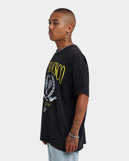 Goat Crew Tennis Club Vintage T-Shirt Black Wash