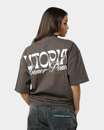 Loiter Utopia Fleur T-Shirt Charcoal