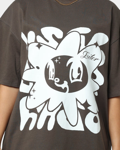 Loiter Utopia Fleur T-Shirt Charcoal