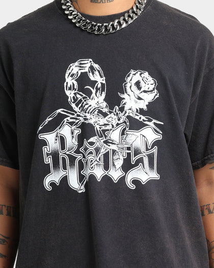 Rats Get Fat Scorpion T-Shirt Black Wash