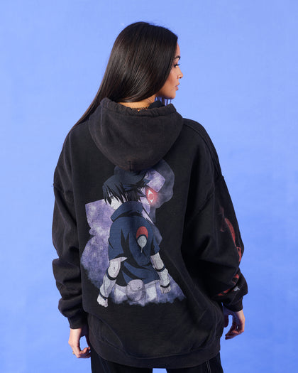 Goat Crew X Naruto Uchiha Vintage Hoodie Black Wash