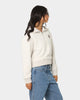 Tommy Jeans Women's Plush Badge Quarter Zip Sweater Stony Beige