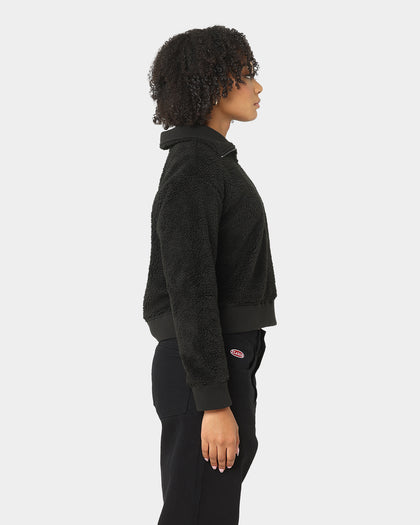 Tommy Jeans Women's TJW Plush Badge Quarter Zip Sweater Black