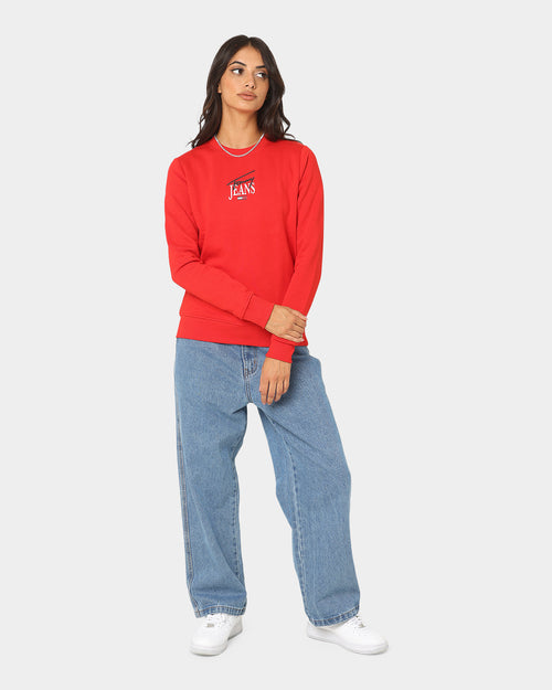 Tommy Jeans Women's Essential Crewneck Deep Crimson