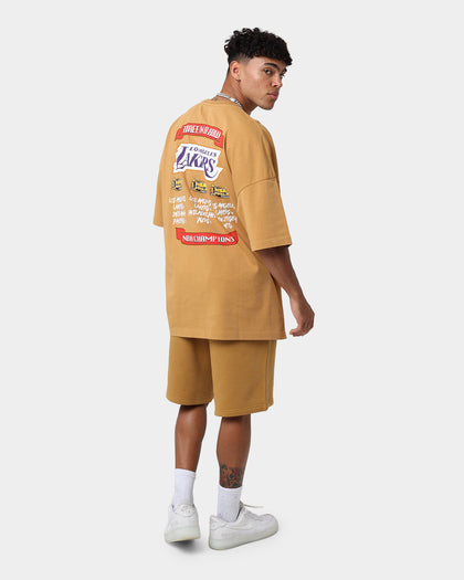 Mitchell & Ness Los Angeles Lakers 3-Peat T-Shirt Bone Brown