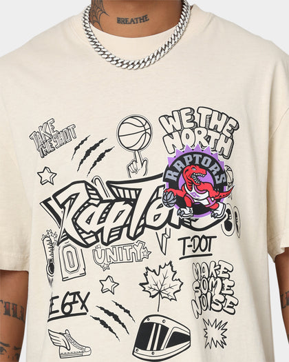 Mitchell & Ness Toronto Raptors Doodle T-Shirt Faded Stone