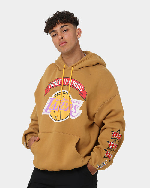 Mitchell & Ness Los Angeles Lakers 3-Peat Hoodie Bone Brown