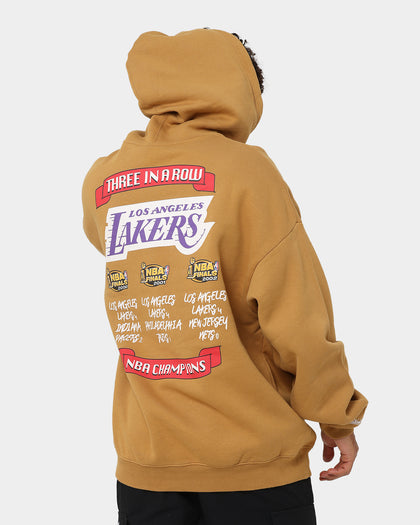 Mitchell & Ness Los Angeles Lakers 3-Peat Hoodie Bone Brown