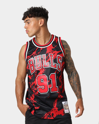 Mitchell & Ness Chicago Bulls Dennis Rodman #91 '95-'96 Marble Swingman Jersey Red