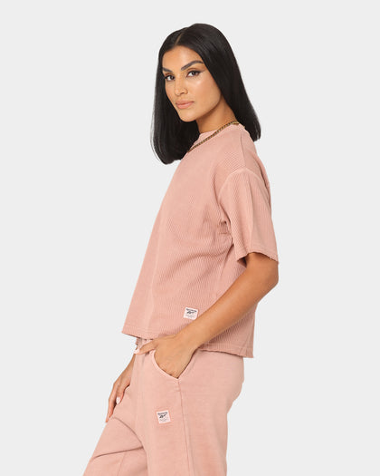 Reebok Women's Classics Natural Dye Waffle T-Shirt Coral