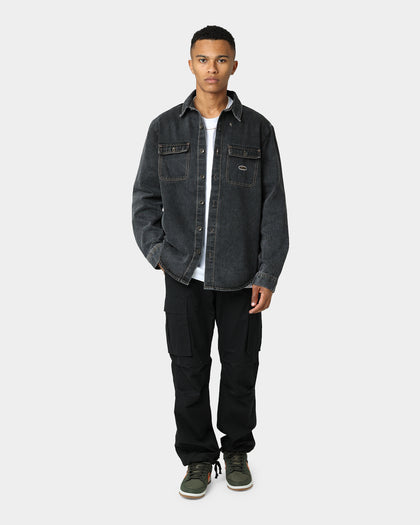 X-Large Denim Long Sleeve Work Shirt Washed Black