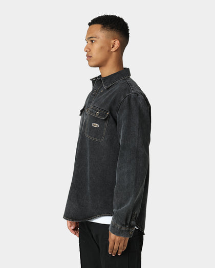 X-Large Denim Long Sleeve Work Shirt Washed Black