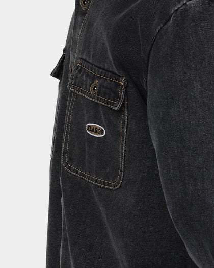 X-Large Denim Long Sleeve Work Shirt Washed Black