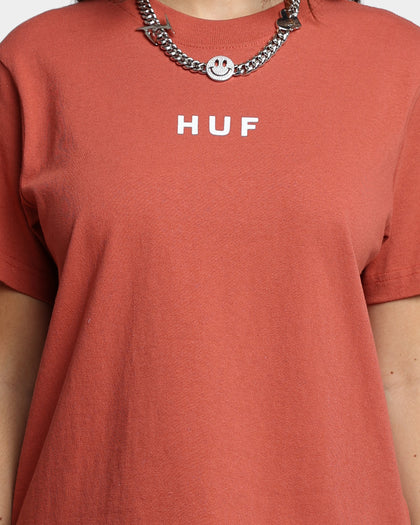 HUF Women's OG Logo Relaxed T-Shirt Brick