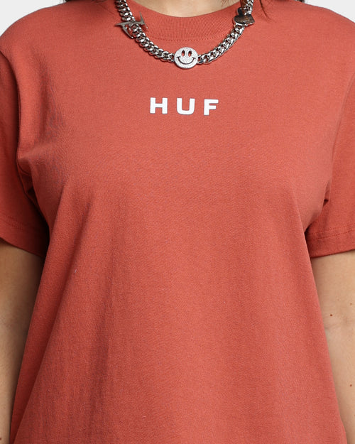 HUF Women's OG Logo Relaxed T-Shirt Brick