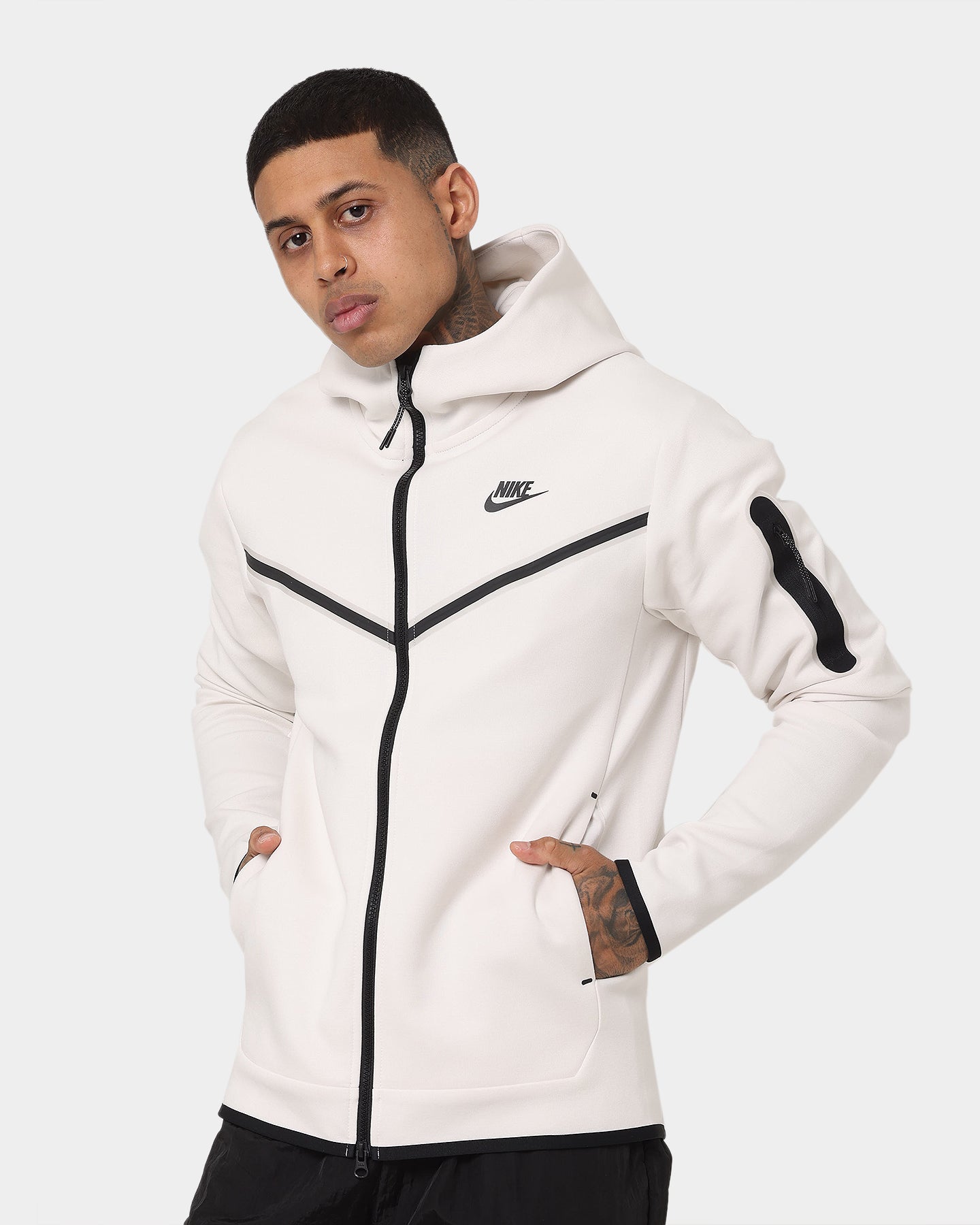 Nike Sportswear Tech Fleece Full‑Zip Nike Nike Sportswear Tech Fleece Full Zip Hoodie Phantom/Black