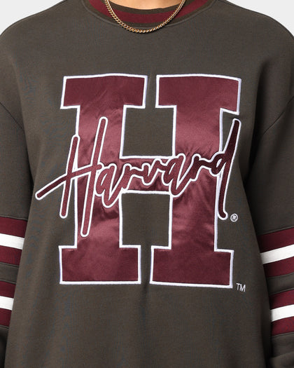 National Collegiate Athletic Association Harvard Letter Mark Panel Crewneck Steel